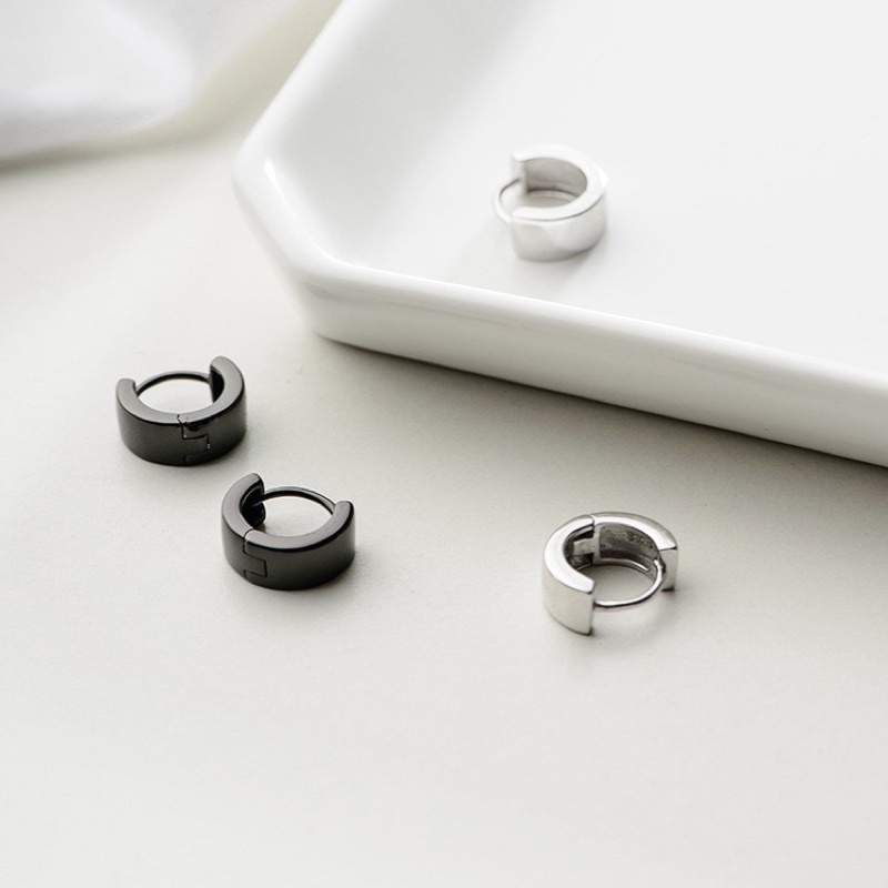 Khuyên tai bạc - Grandiose - Khóa tròn to - CALLA JEWELRY l E042