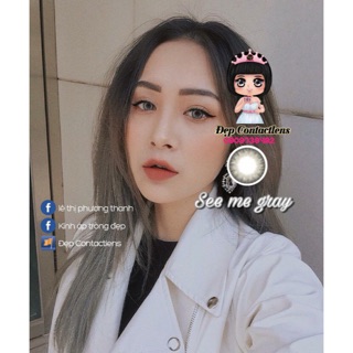 Lens xám Hàn Quốc see me gray có cận