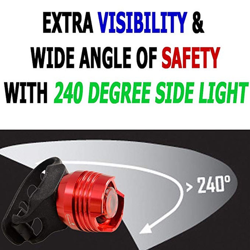 Đèn LED cảnh báo an toàn gắn phía trước đuôi xe đạp chống thấm nước