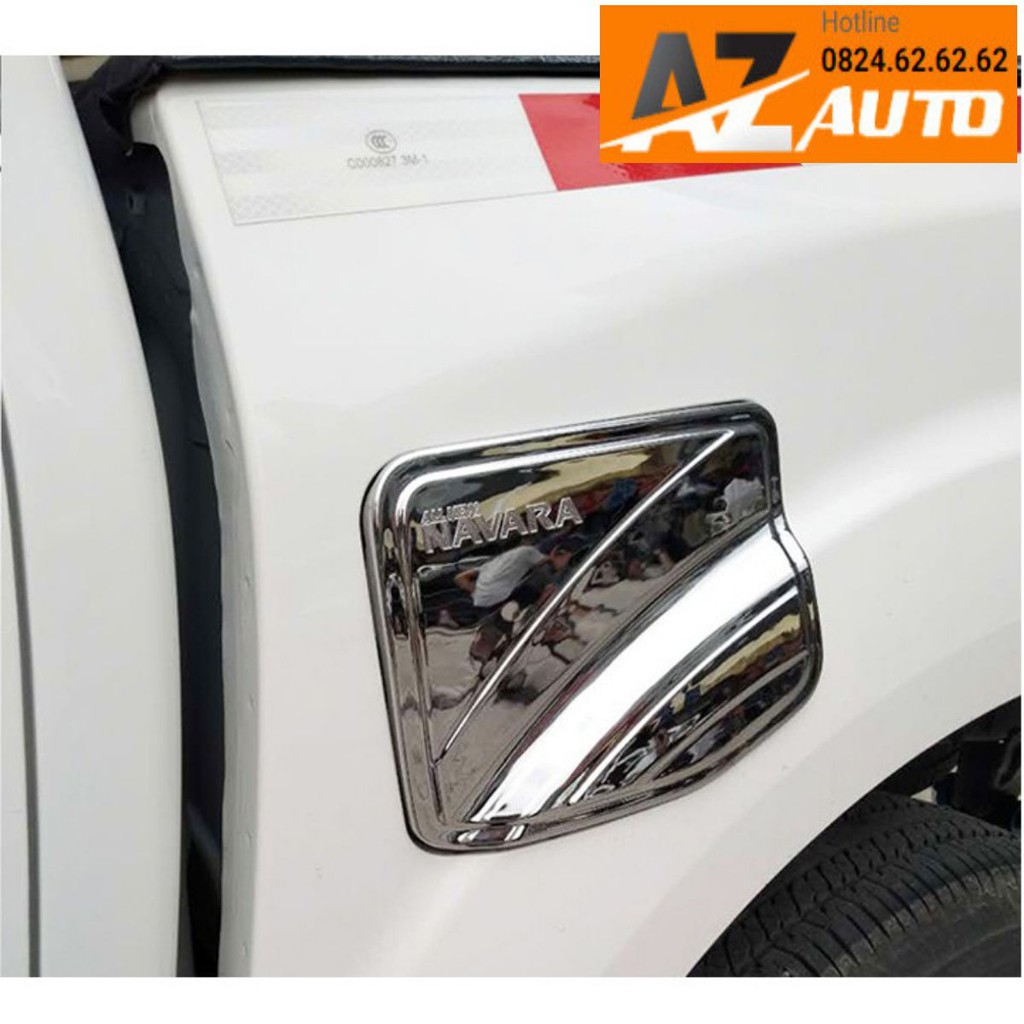 Ốp nắp bình xăng Nissan Navara 2015-2021 -mạ Crom( hàng chất )