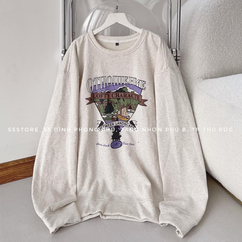 [SẴN] Áo Sweater Form Rộng Nam Nữ OTHO -Áo Nỉ Dày Dặn Tay Bồng Unisex