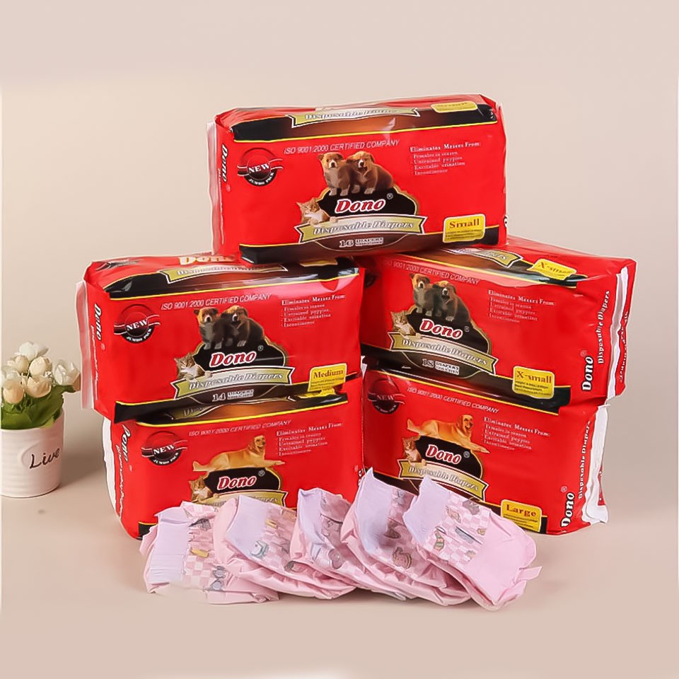 Bịch Bỉm,Tã dán DONO Disposale Diapers siêu thấm hút khô thoáng,an toàn cho cún