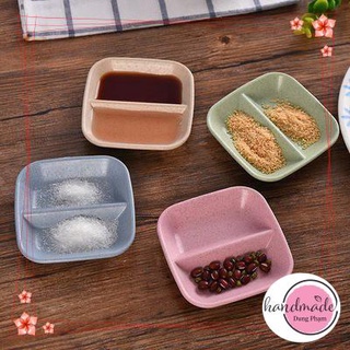 Khay đựng gia vị 2 ngăn lúa mạch