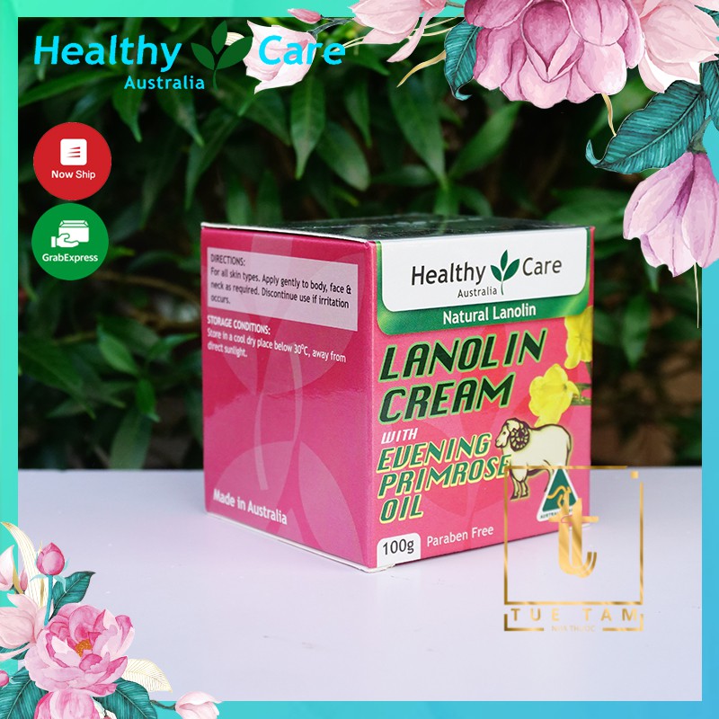 Kem Dưỡng Da Từ Nhau Thai Cừu Và Tinh Dầu Hoa Anh Thảo - HEALTHY CARE LANOLIN 100GR (CHUẨN ÚC)