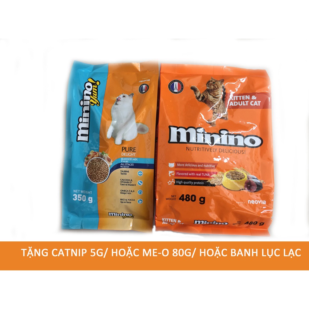 Combo 4,5kg Thức ăn cho mèo Minino Yum (Blisk mới) và Minino của Pháp