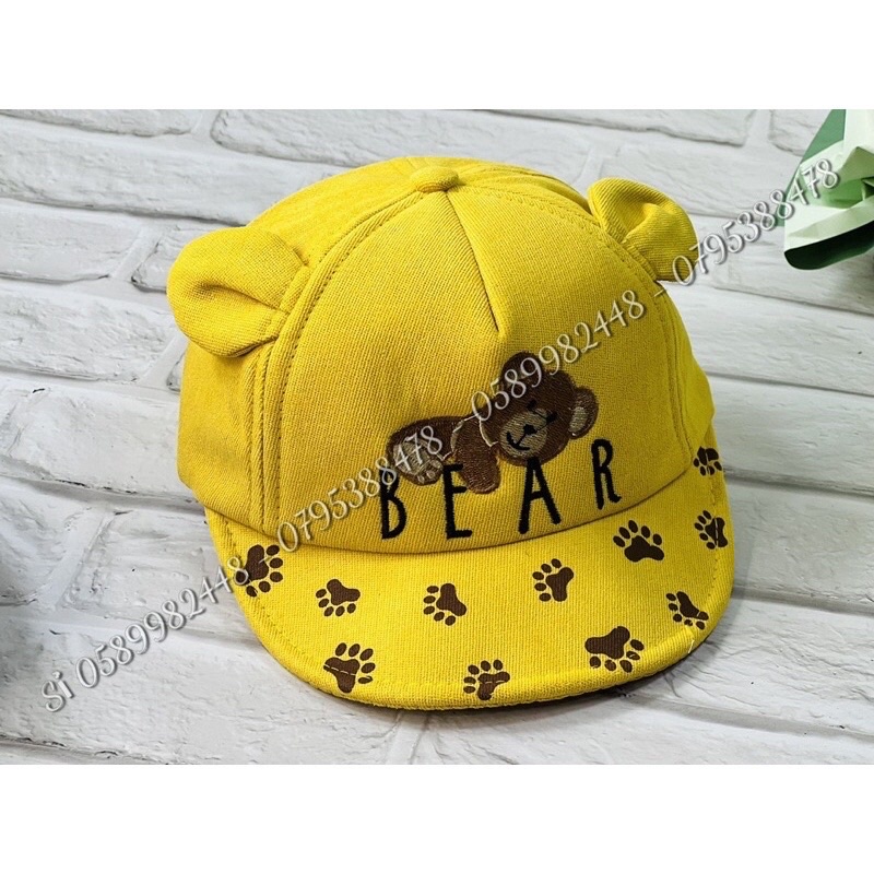 MŨ KẾT NHÍ THÊU CON GẤU CUTE DỂ THƯƠNG DÀNH CHO BÉ TỪ 6 tháng đến 3t