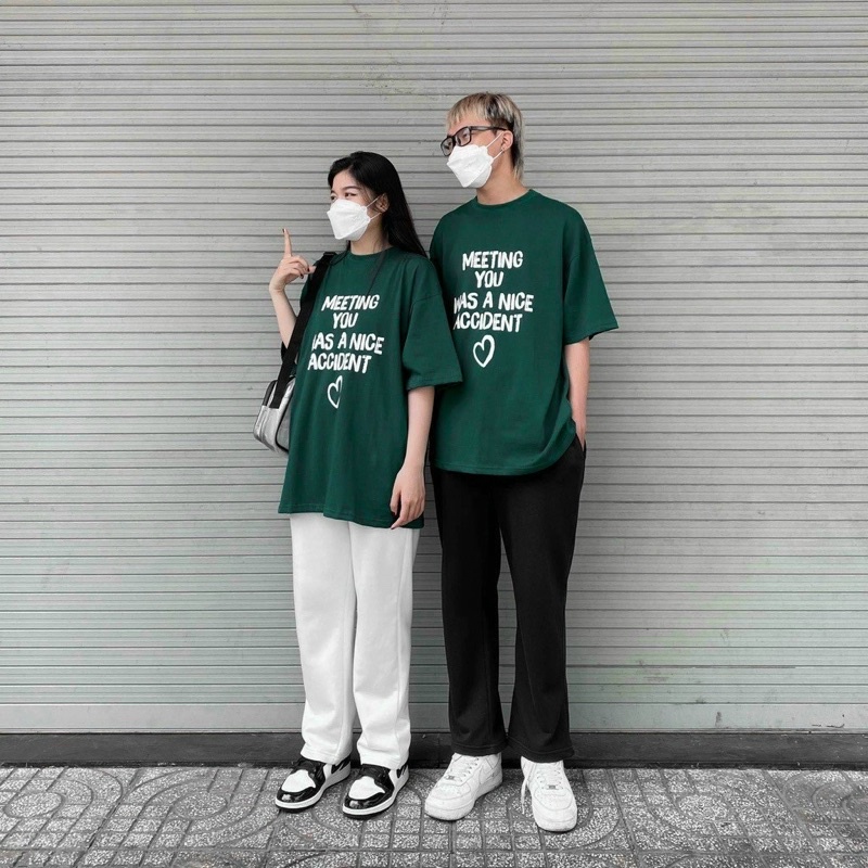 Áo thun tay lỡ in chữ MEETiNG có 5 màu nâu/trắng/đen/xám/xanh