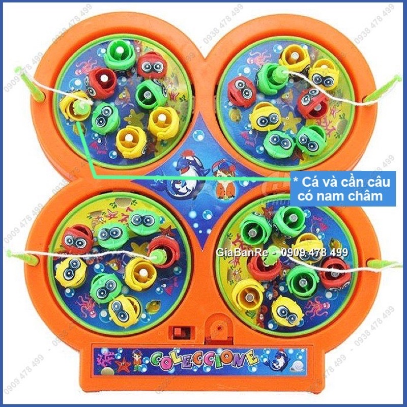 Hộp câu cá nam châm 4 hồ tặng kèm pin