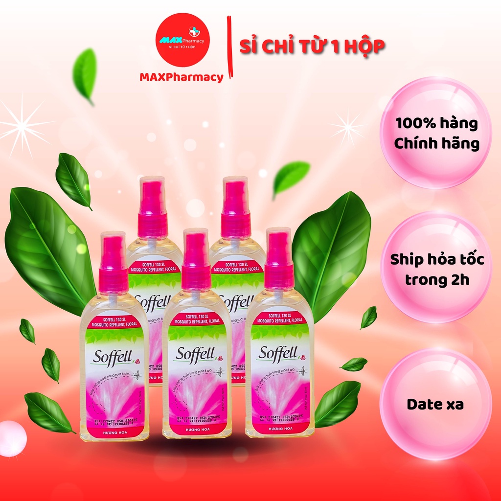 HỘP 12 CHAI XỊT CHỐNG MUỖI SOFFELL DẠNG PHUN SƯƠNG HƯƠNG HOA chai 80ml - Maxpharmacy