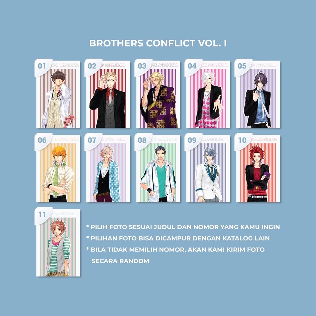 [ PHOTOCARD ] Thẻ Card Bo Góc Anime Brothers Conflict Vol. I - Giấy Bìa Cứng - Có Màng Cán