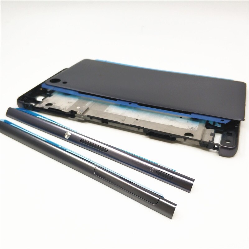 Khung bezel phía trước vỏ đầy đủ cho Sony Xperia XA F3111 F3112 F3115 + sọc đường ray bên hông có nút