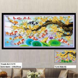 Tranh đính đá mai khai phú quý lv475 - kích thước 150x70cm