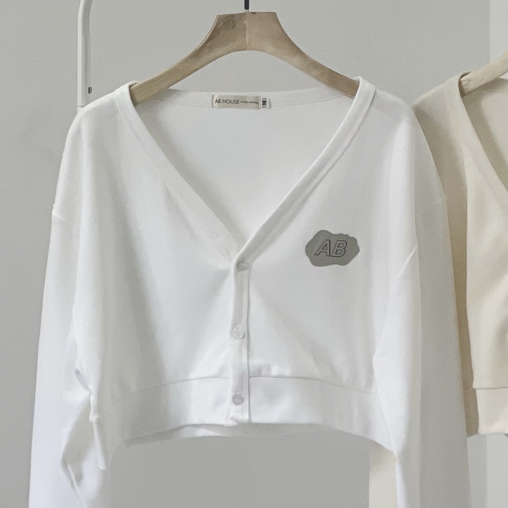 Áo cardigan croptop tay dài AB BASIC len tăm  form rộng Ulzzang (Ảnh thật/ Có sẵn)