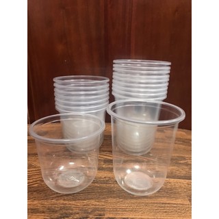 combo 50 Cốc Nhựa Chữ U loại 360ml và 500ml không nắp, có nắp
