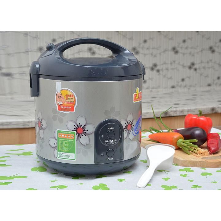 Nồi cơm điện Sharp 2.2 lít KS-R231STV-Chính Hãng Mới 100%-SX Thailan ,Lòng nồi chống dính, 6-8 người ăn