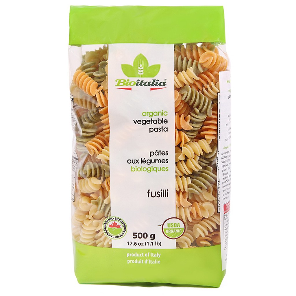 Nui Xoắn Rau Củ Quả Hữu Cơ Organic Fusilli Vegetable BioItalia 500g
