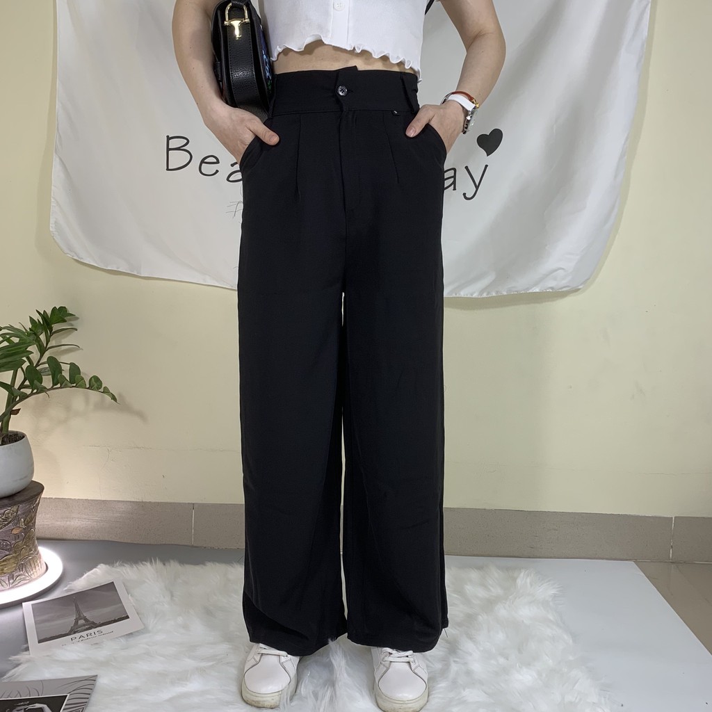 Quần Ống Rộng- Quần Ống Suông Nữ Cạp Cao Khóa Trước, Quần Ống Sớ Chất Cát Hàn Loại 1 | BigBuy360 - bigbuy360.vn