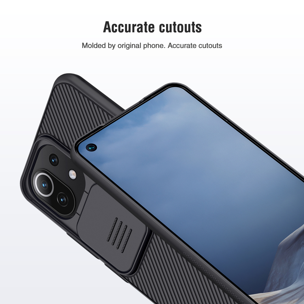 Ốp lưng Nillkin bằng PC cứng có nắp trượt bảo vệ camera cho Xiaomi Mi 11 Lite 4G / 5G / 5G NE