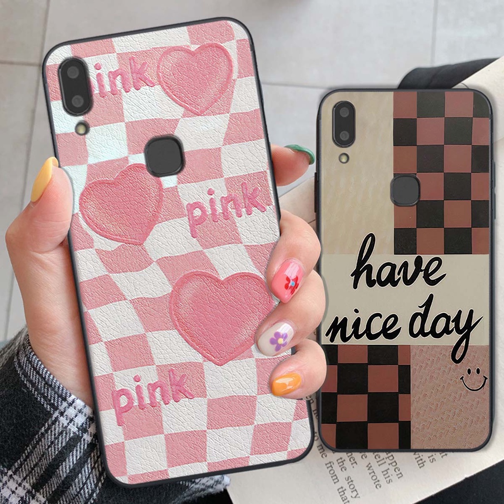Ốp Vivo V9 / V9 Youth caro trái tim cá tính, thời trang siêu đẹp, siêu phong cách