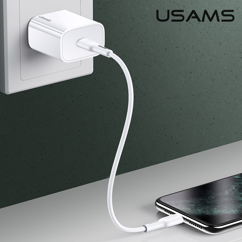 Cốc Sạc Nhanh USAMS T34 Chuẩn EU / US USB-C Cho Điện Thoại