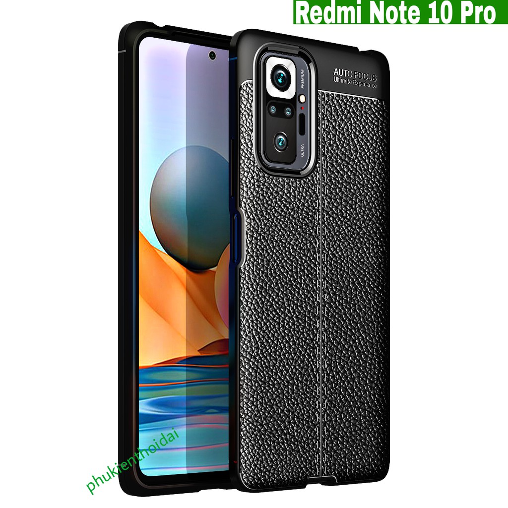 Xiaomi Redmi Note 10 Pro ốp lưng họa tiết vân da Auto Focus chống sốc cao cấp