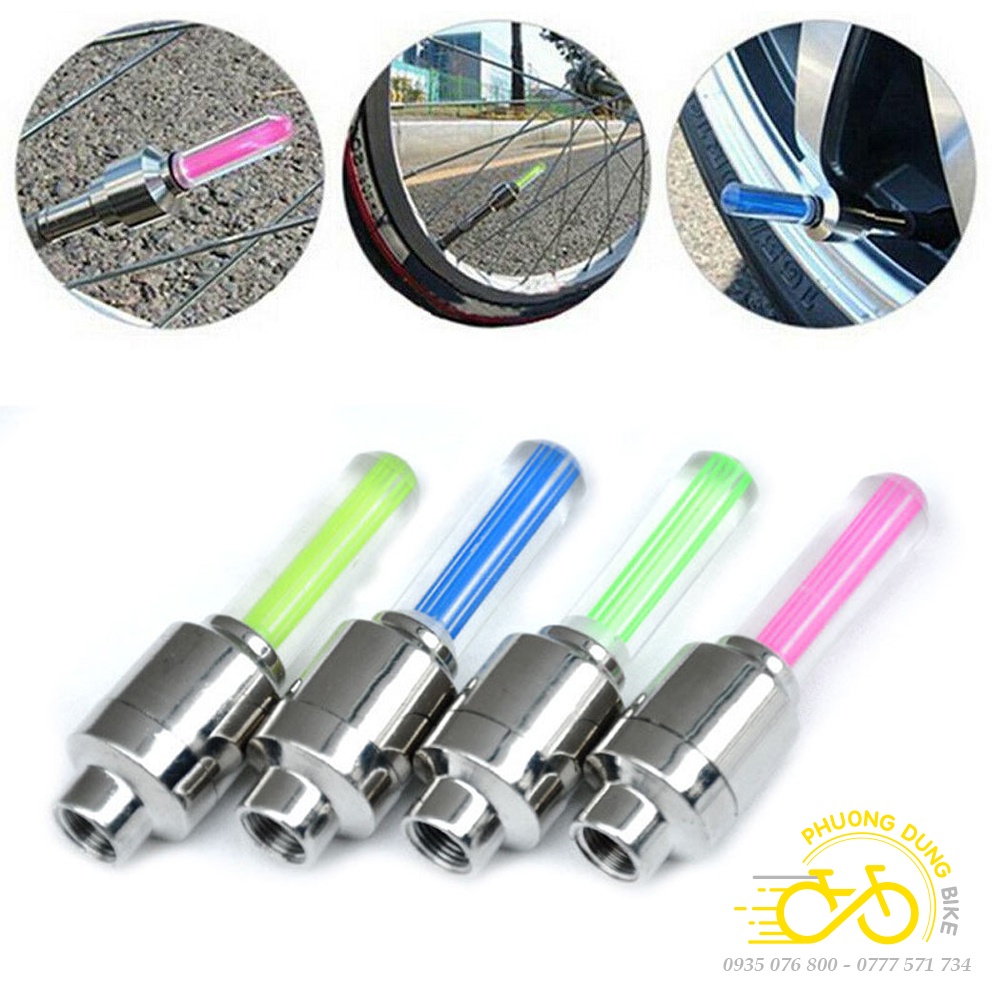BỘ 2 ĐÈN LED GẮN CHÂN VAN XE ĐẠP, XE MÁY, Ô TÔ NHIỀU MÀU