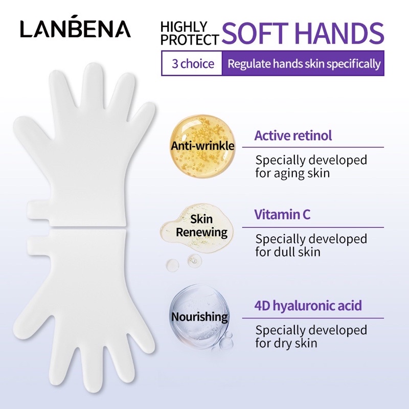 Mặt Nạ Tay LANBENA Làm Trắng & Chăm Sóc Da Tay 40G
