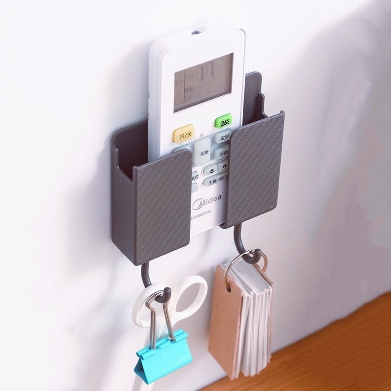 1 Giá Đỡ Nhựa Gắn Tường Đựng Điện Thoại Điều Khiển Từ Xa Với 2 Móc Treo Gắn Tường