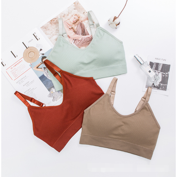 Áo bra SUXI cổ chữ V mềm mại thời trang