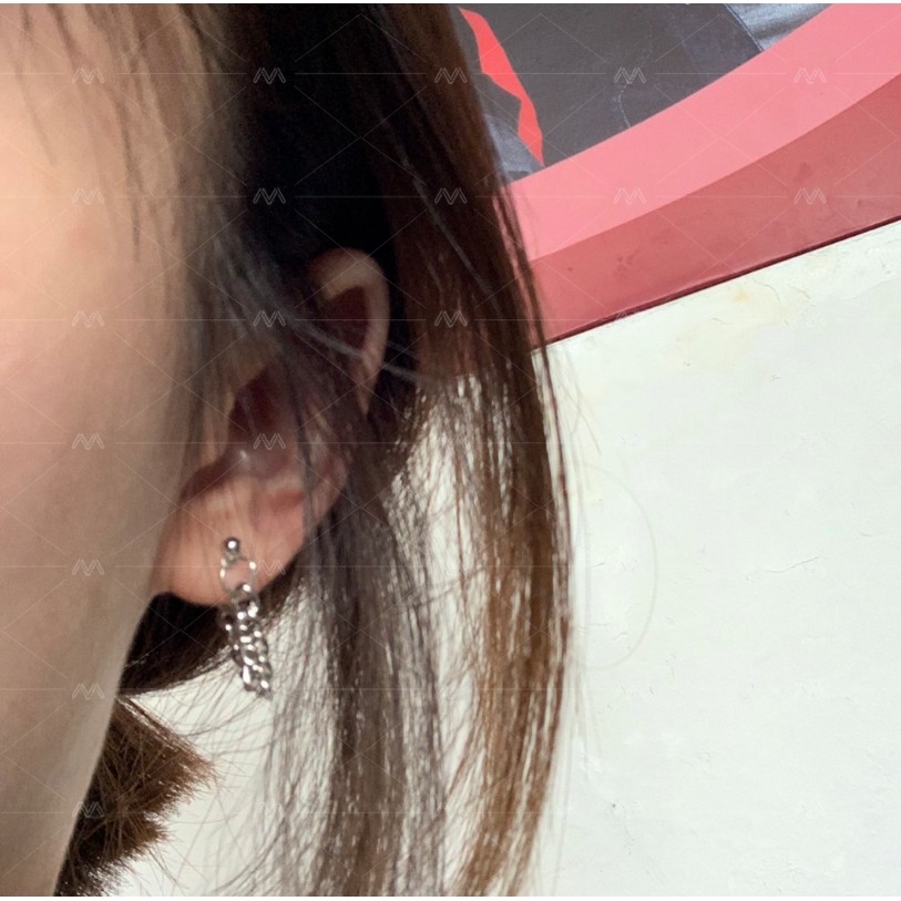 Bông Tai Dây Xích Đơn Giản Không Gây Dị Ứng Phong Cách Hip Hop Hàn Quốc Cho Nam Và Nữ