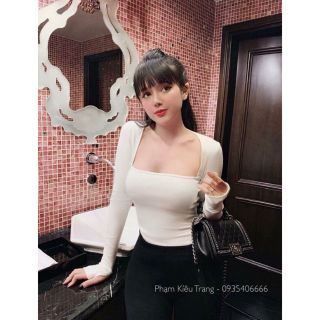 ÁO THUN NỮ CỔ VUÔNG DÀI TAY CÚP NGỰC QUYẾN RŨ