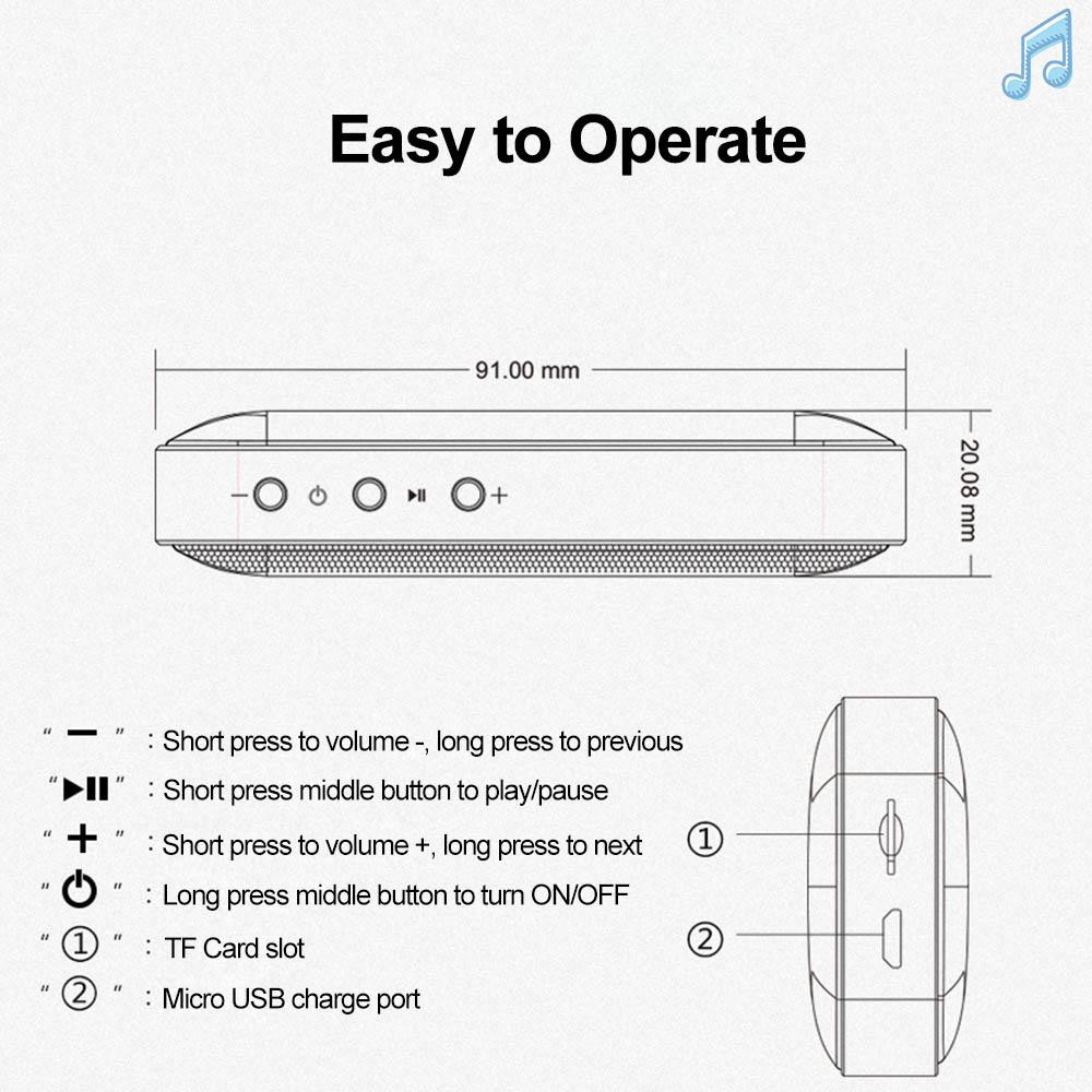 BY AEC BT209 Portable Wireless Bluetooth Speaker Mini Style Pocket-sized Music Sound Box with Microphone Support TF Card