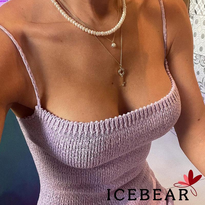 Đầm không tay xẻ tà một mảnh màu sắc thời trang