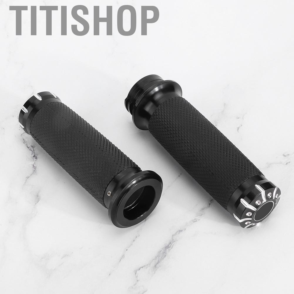 Titishop 2Pcs Stainless Steel Motorcycle Handle Bar Grips End Fit For VRSC XL XR 1996-