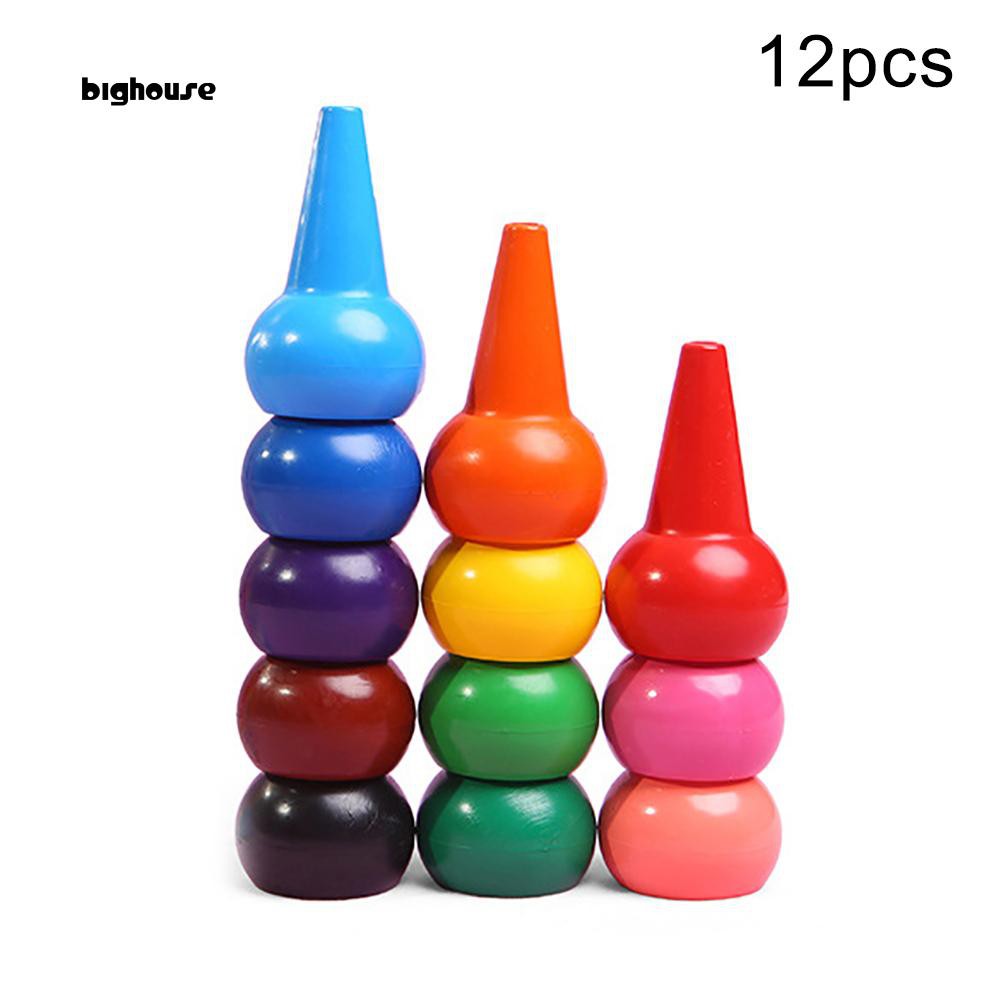 Bút Sáp 12 Màu Sắc Không Độc Hại Cho Bé