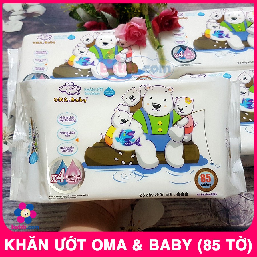 Khăn Ướt Làm Sạch Tinh Khiết Oma Baby (85 tờ) - 8936052031025