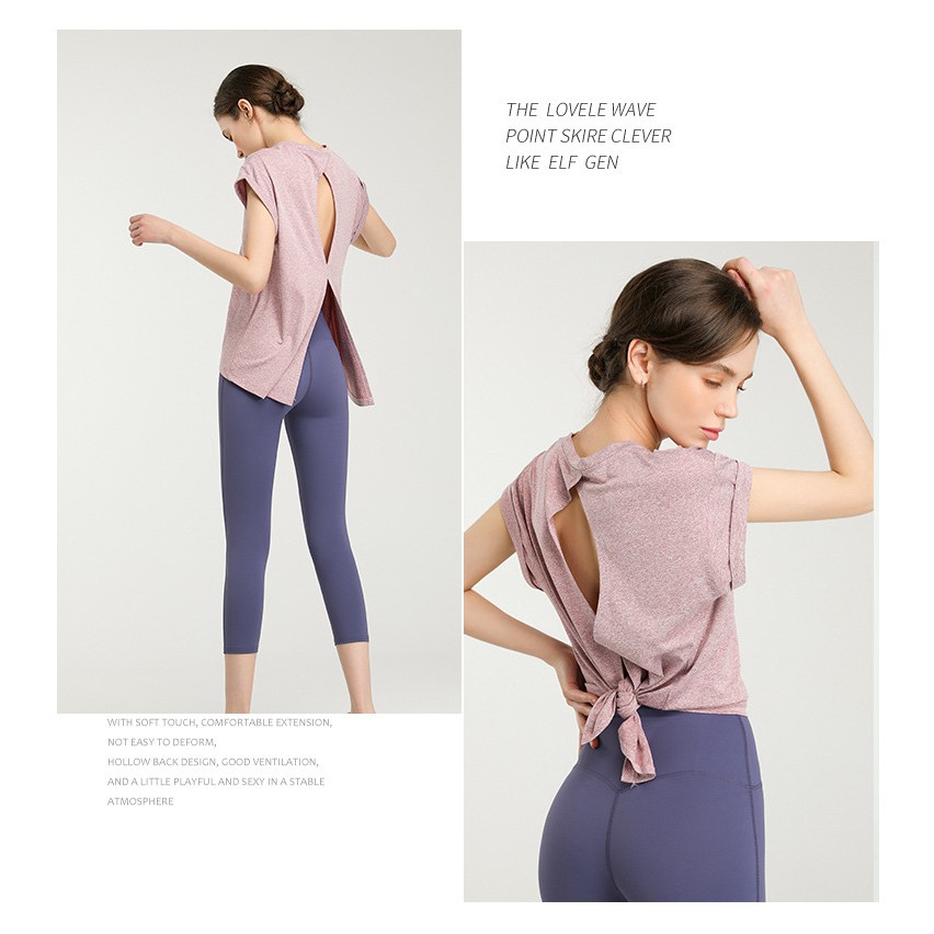 Áo Thun Thể Thao Tay Ngắn Dáng Rộng Thoáng Khí Nhanh Khô Thời Trang Quyến Rũ Cho Nữ