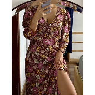 Đầm maxi voan 2 màu họa tiết tây
