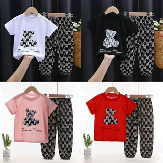 Set Áo Thun Tay Ngắn & Quần Dài Cho Bé Trai & Gái