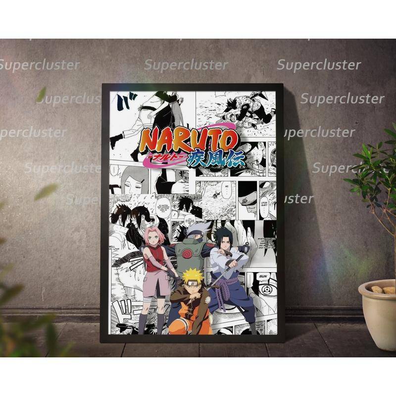Tranh Vải Bạt Treo Tường In Hình Nhân Vật Anime Naruto Itachi Kakashi Sakura Sasuke Boruto Trang Trí Nhà Cửa