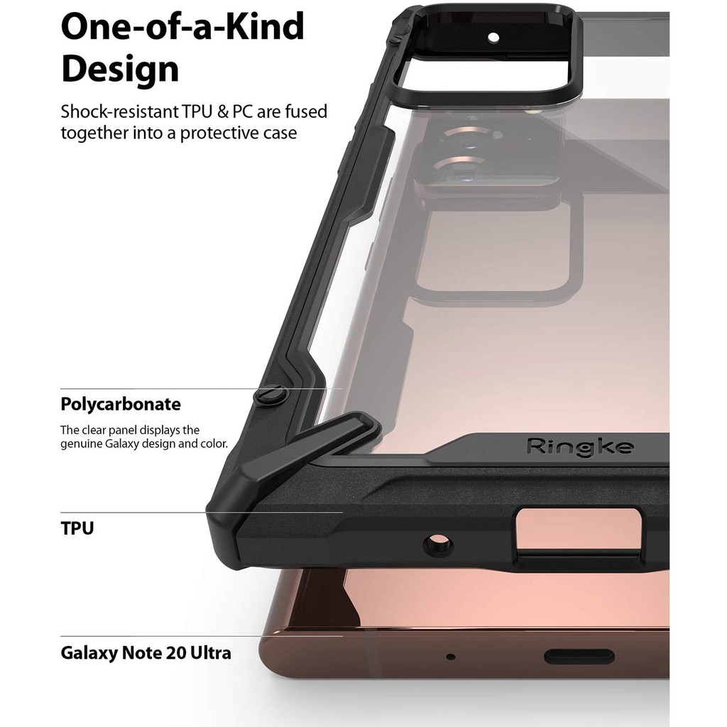 Ốp lưng Galaxy Note 20 Ultra, Galaxy Note 20 Ultra 5G Ringke Fusion X - Nhập khẩu Hàn Quốc