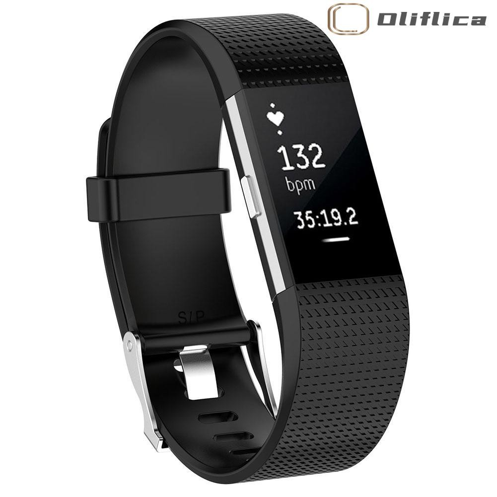 (hàng Có Sẵn) 1 Dây Đồng Hồ Thể Thao Silicone Mềm Olifi Cho Fitbit Charge 2