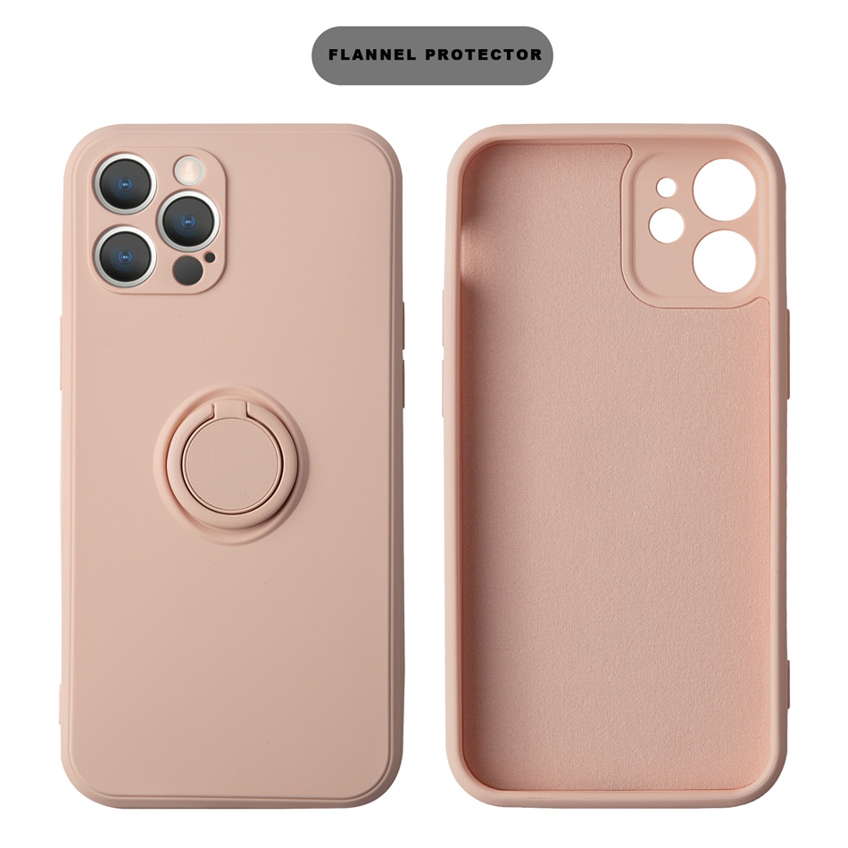 Ốp Điện Thoại Silicone Mềm Có Đế Đỡ Vòng Khuyên Từ Tính Cho iPhone 14 13 12 11 Pro MAX Mini X XS MAX XR 6 6S 7 8 Plus 12Pro 13Pro