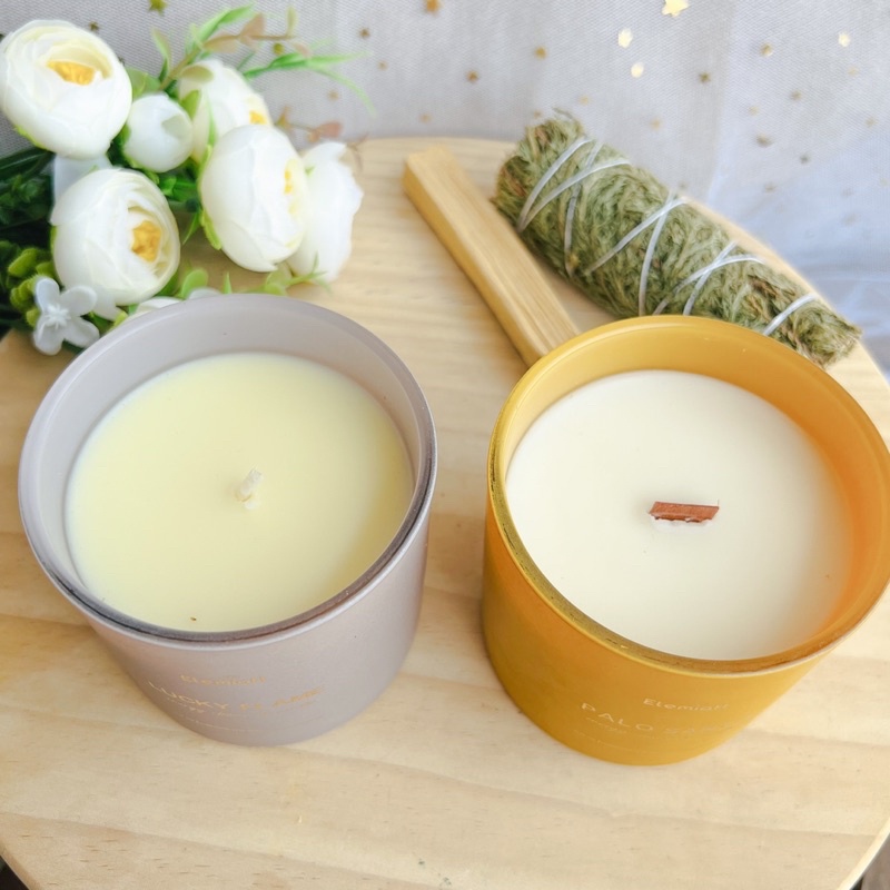 Nến Thơm ElemiaH Thanh Tẩy Và Tăng Năng Lượng Mong Muốn Thảo Mộc Sage Palo Santo