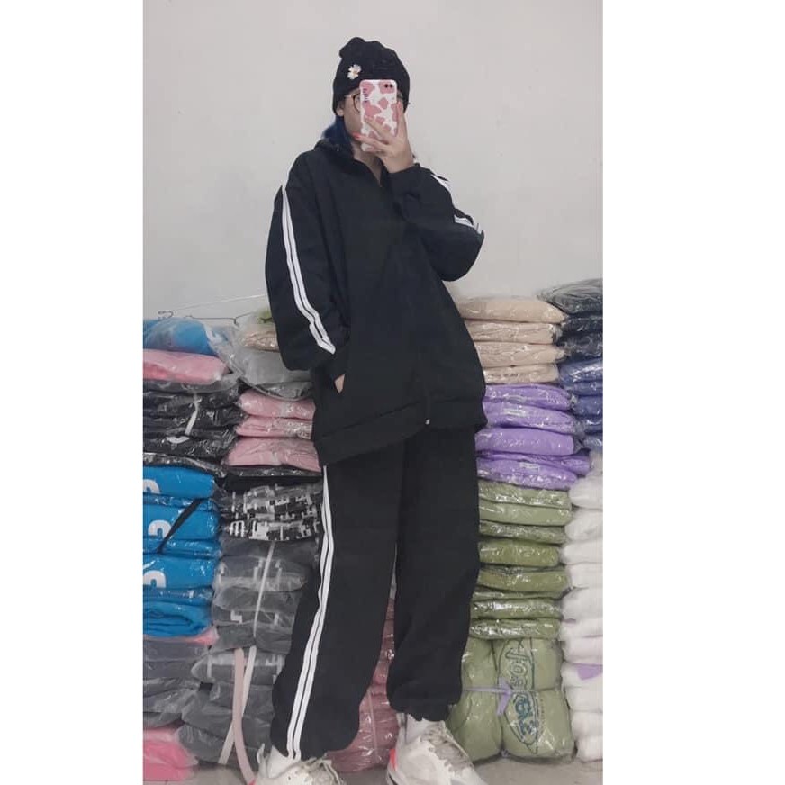 Bộ nỉ Thể thao chạy sọc khoá đẹp xuất sắc,Form thụng, chất nỉ mềm đẹp lắm luôn Về đủ màu | BigBuy360 - bigbuy360.vn