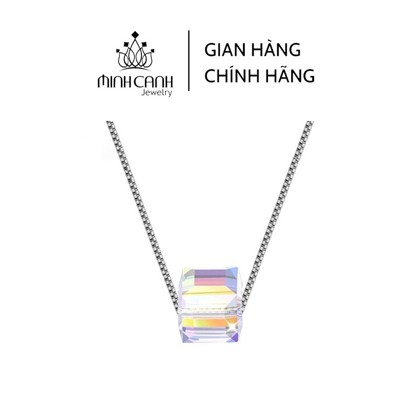 Dây Chuyền Bạc Hình Khối Lập Phương Lấp Lánh - Minh Canh Jewelry