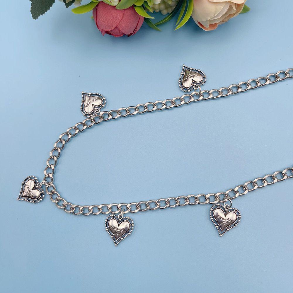 Dây Xích Đeo Thắt Lưng Quần Jean Hai Lớp Hình Trái Tim Dễ Thương Phong Cách Hip Hop Thời Trang Cho Nam Và Nữ