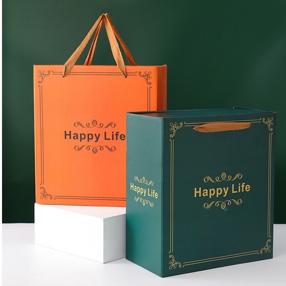 Bộ Bát HAPPY LIFE 6 Chén ăn cơm sứ viền vàng cao cấp có hộp đẹp tặng kèm 6 đôi đũa