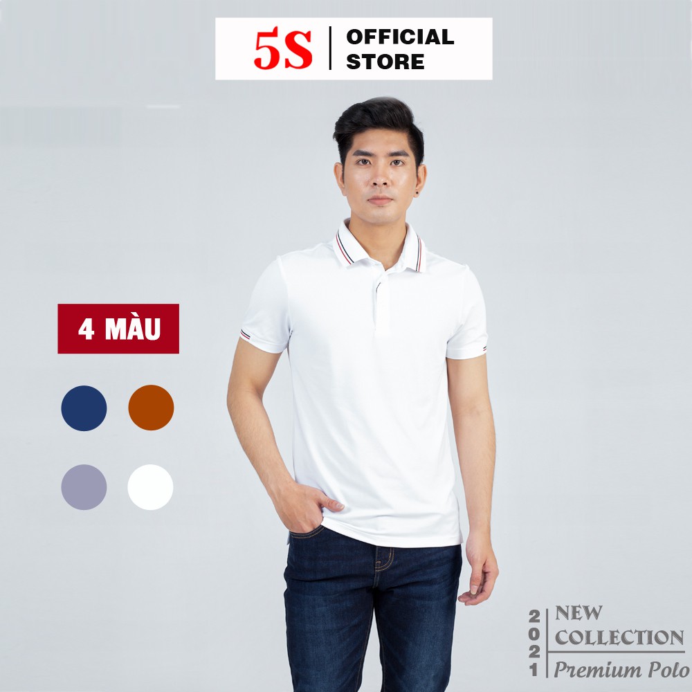 [MUA 2 GIẢM 30K] Áo Phông Nam Có Cổ 5S (4 màu), Chất Liệu Coolmax Siêu Mát, Co Giãn Tốt (APC21013-02)