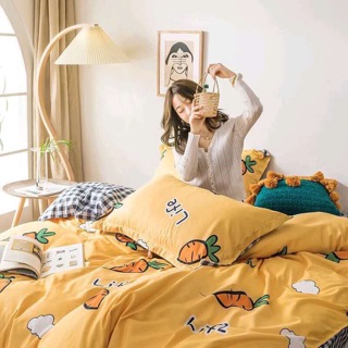 Bộ Chăn Ga Gối Nhập Mẫu Cà Rốt